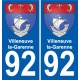 92 Villeneuve-la-Garenne wappen aufkleber typenschild aufkleber stadt