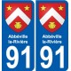 91 Abbéville-la-Rivière wappen aufkleber typenschild aufkleber stadt