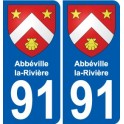 91 Abbéville-la-Rivière stemma adesivo piastra adesivi città
