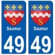 49 Saumur blason autocollant plaque stickers ville