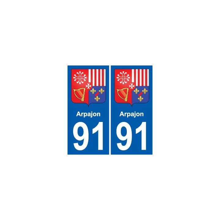 91 Arpajon escudo de armas de la etiqueta engomada de la placa de pegatinas de la ciudad