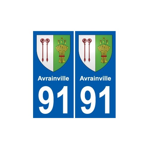 91 Avrainville coat of arms sticker plate stickers city