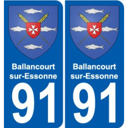 91 Ballancourt-sur-Essonne escudo de armas de la etiqueta engomada de la placa de pegatinas de la ciudad