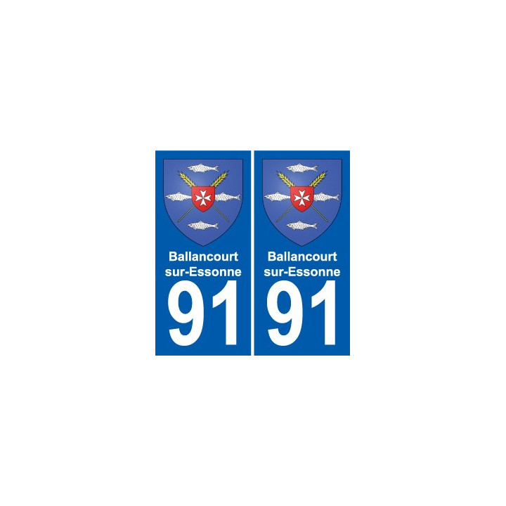 91 Ballancourt-sur-Essonne escudo de armas de la etiqueta engomada de la placa de pegatinas de la ciudad