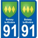 91 Boissy-la-Rivière coat of arms sticker plate stickers city