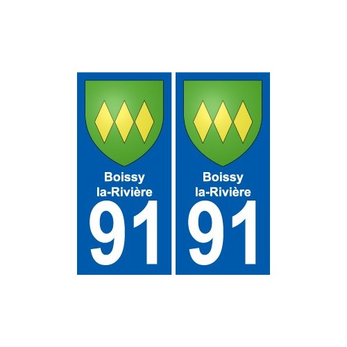 91 Boissy-la-Rivière blason autocollant plaque stickers ville