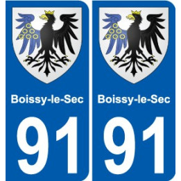 91 Boissy-le-Sec coat of arms sticker plate stickers city