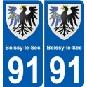 91 Boissy-le-Sec blason autocollant plaque stickers ville