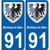 91 Boissy-le-Sec coat of arms sticker plate stickers city