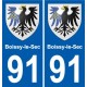 91 Boissy-le-Sec blason autocollant plaque stickers ville