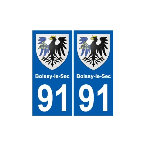 91 Boissy-le-Sec blason autocollant plaque stickers ville