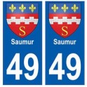 49 Saumur wappen aufkleber typenschild aufkleber stadt