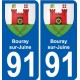 91 Bouray-sur-Juine blason autocollant plaque stickers ville
