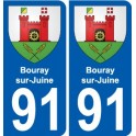 91 Bouray-sur-Juine blason autocollant plaque stickers ville