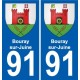 91 Bouray-sur-Juine wappen aufkleber typenschild aufkleber stadt