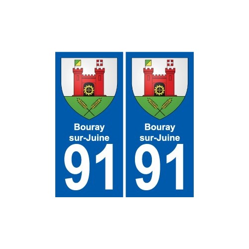 91 Bouray-sur-Juine stemma adesivo piastra adesivi città