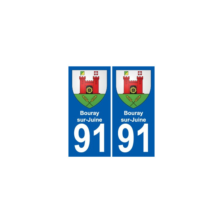 91 Bouray-sur-Juine coat of arms sticker plate stickers city