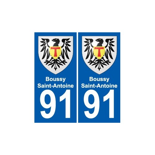 91 Boussy-Saint-Antoine blason autocollant plaque stickers ville