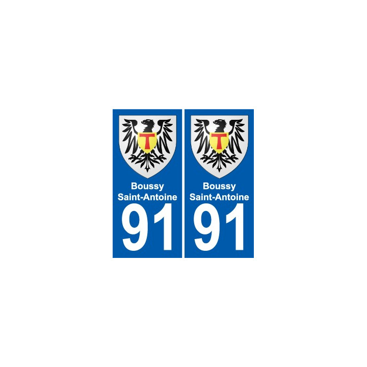 91 Boussy-Saint-Antoine coat of arms sticker plate stickers city