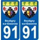 91 Boutigny-sur-Essonne blason autocollant plaque stickers ville