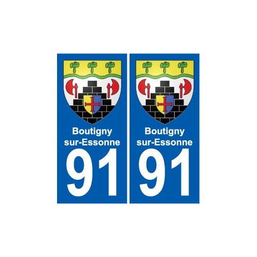 91 Boutigny-sur-Essonne blason autocollant plaque stickers ville
