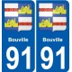 91 Bouville coat of arms sticker plate stickers city