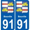 91 Bouville coat of arms sticker plate stickers city