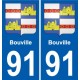 91 Bouville coat of arms sticker plate stickers city