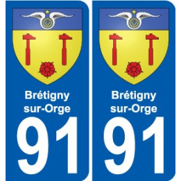 91 Brétigny-sur-Orge wappen aufkleber typenschild aufkleber stadt