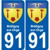 91 Brétigny-sur-Orge coat of arms sticker plate stickers city