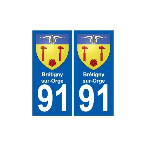 91 Brétigny-sur-Orge wappen aufkleber typenschild aufkleber stadt
