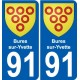 91 Bures-sur-Yvette blason autocollant plaque stickers ville