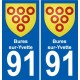 91 Bures-sur-Yvette blason autocollant plaque stickers ville