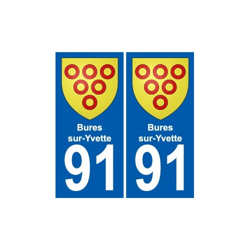 91 Bures-sur-Yvette blason autocollant plaque stickers ville