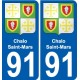 91 Chalo-Saint-Mars coat of arms sticker plate stickers city