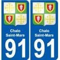 91 Chalo-Saint-Mars blason autocollant plaque stickers ville