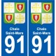 91 Chalo-Saint-Mars coat of arms sticker plate stickers city