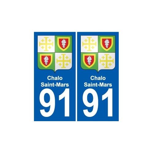 91 Chalo-Saint-Mars coat of arms sticker plate stickers city