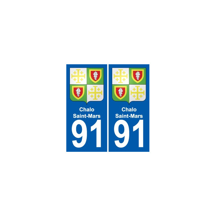 91 Chalo-Saint-Mars escudo de armas de la etiqueta engomada de la placa de pegatinas de la ciudad