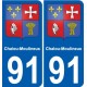 91 Chalou-Moulineux blason autocollant plaque stickers ville