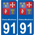 91 Chalou-Moulineux stemma adesivo piastra adesivi città