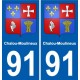91 Chalou-Moulineux coat of arms sticker plate stickers city
