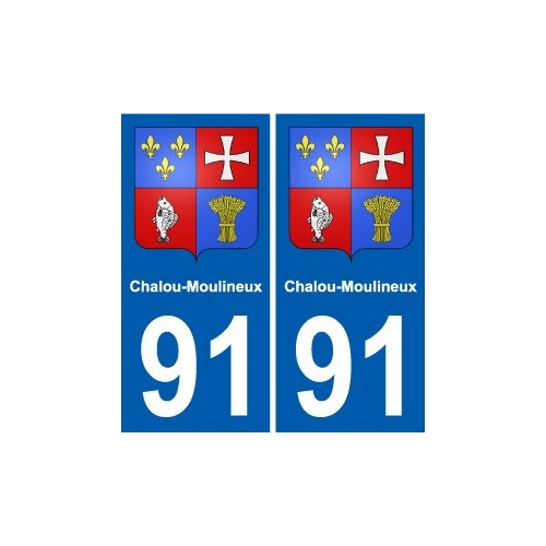 91 Chalou-Moulineux coat of arms sticker plate stickers city