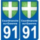 91 Courdimanche-sur-Essonne coat of arms sticker plate stickers city