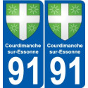 91 Courdimanche-sur-Essonne wappen aufkleber typenschild aufkleber stadt