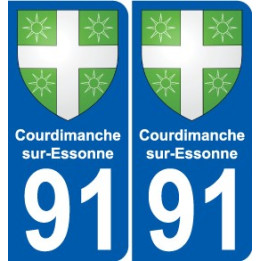 91 Courdimanche-sur-Essonne blason autocollant plaque stickers ville