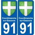 91 Courdimanche-sur-Essonne stemma adesivo piastra adesivi città