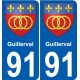 91 Guillerval blason blason autocollant plaque stickers ville