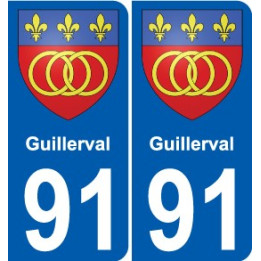 91 Guillerval blason blason autocollant plaque stickers ville