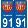 91 Guillerval blason stemma adesivo piastra adesivi città